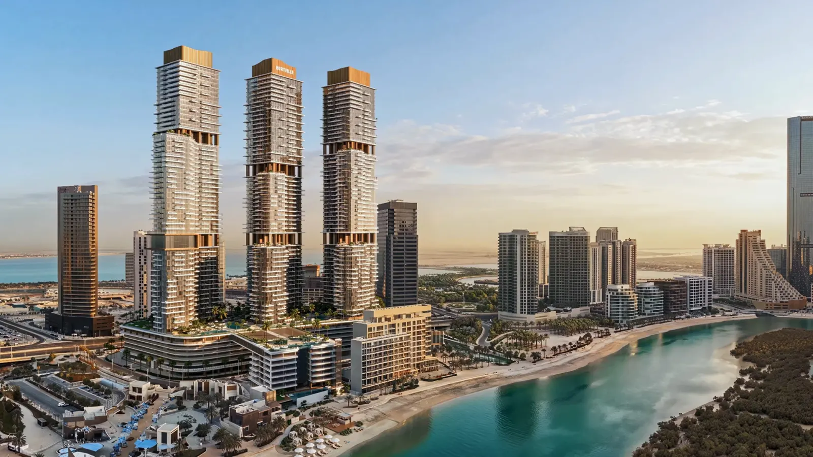 Bab Al Qasr Residence 77 by Burtville: the towers over the lagoon
